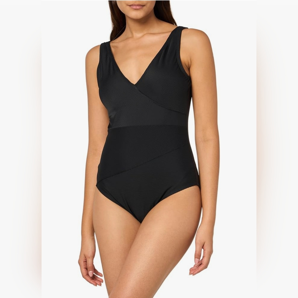Tommy Hilfiger NWT  Wrapped Over The Shoulder  One Piece Bathingsuit - Black 16